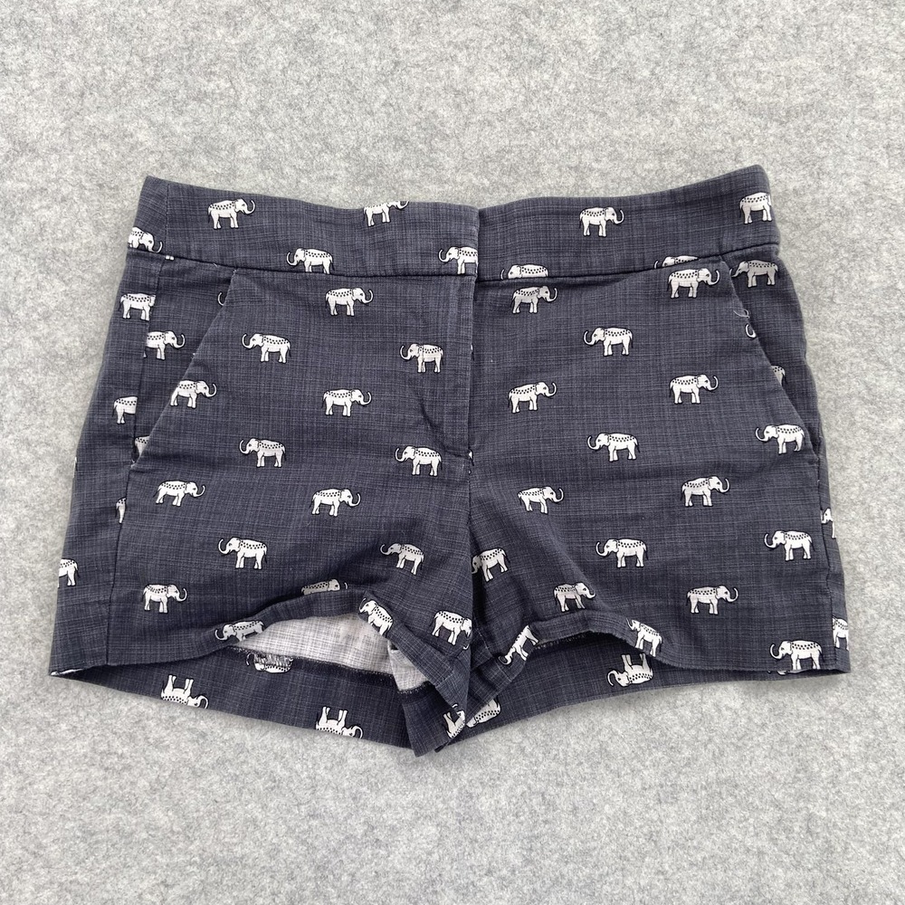 LOFT The Riviera Short Chino Shorts Womens 6P 31x4 Blue Elephant Print Casual